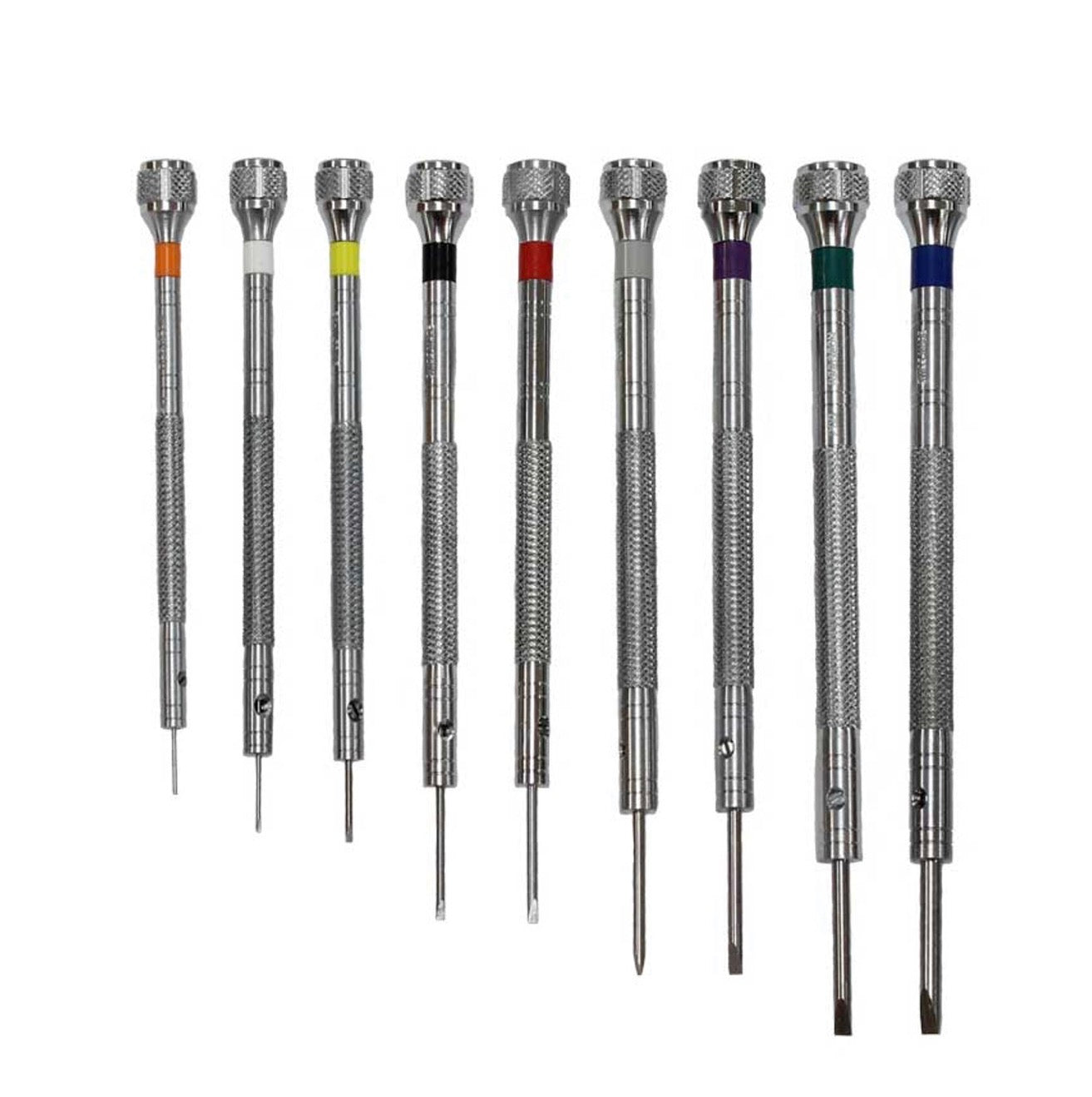 Bergeon® 5970 Classic Screwdriver Set Rotating Stand with 9 Stainless Steel Color Coded