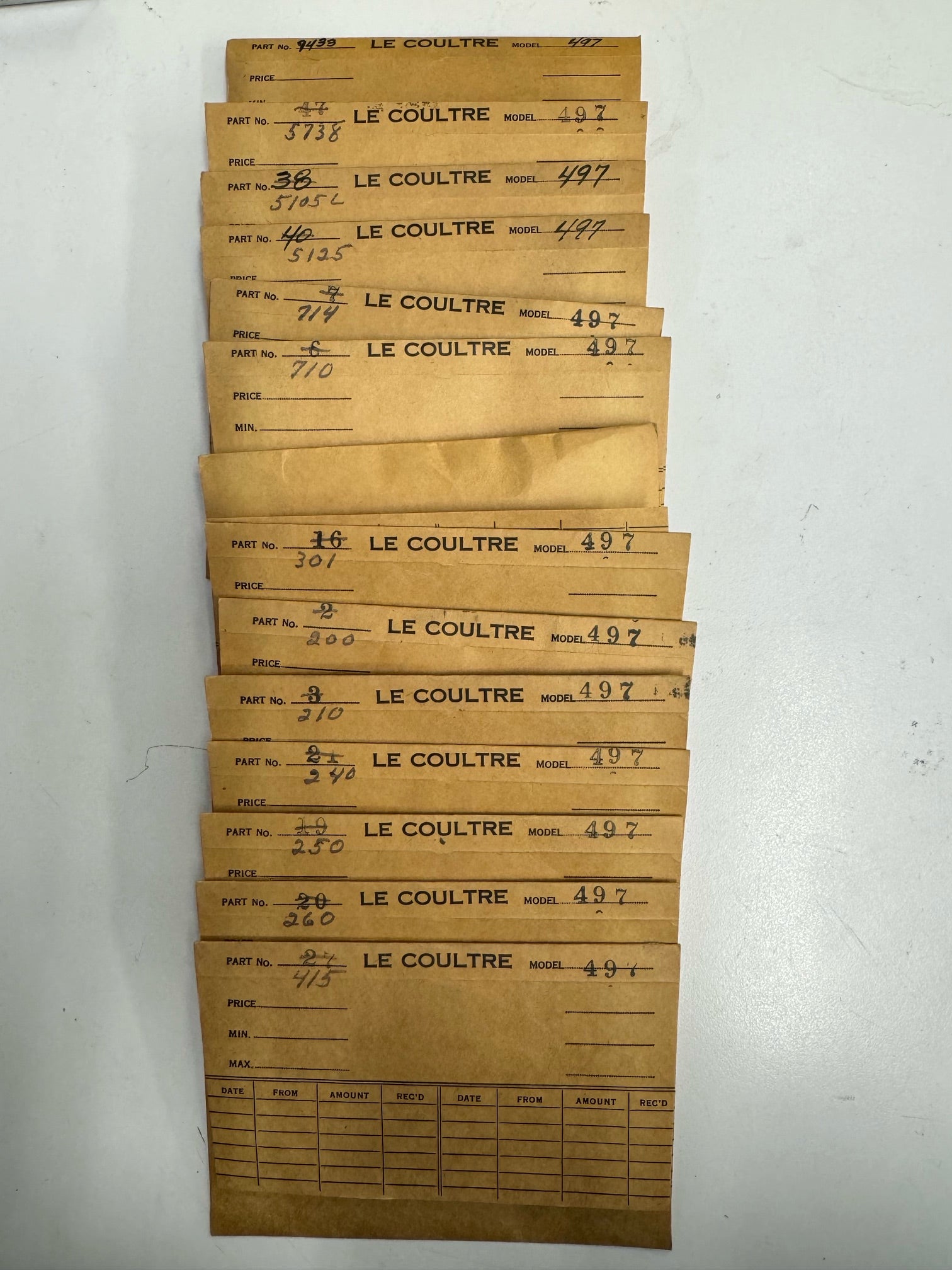 Jaeger LeCoultre Part #497 Crown Wheel By Caliber