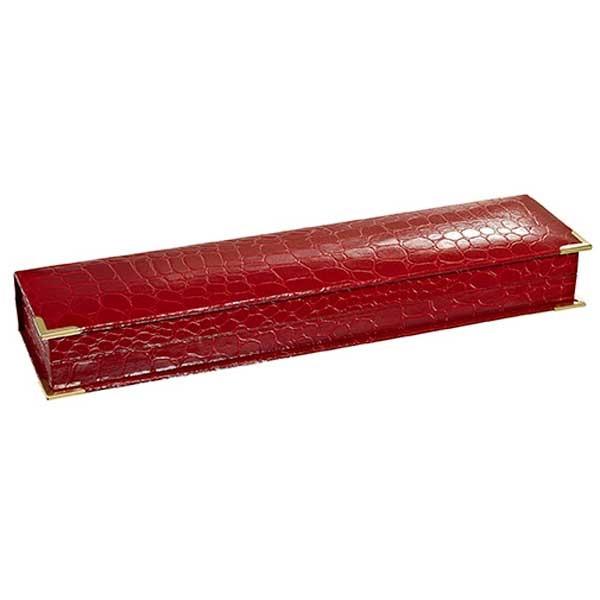 4100-B Red Croco Grain Bracelet Box