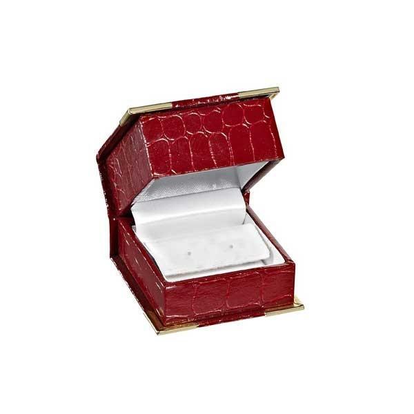 4100-E Red Croco Grain Earring Box
