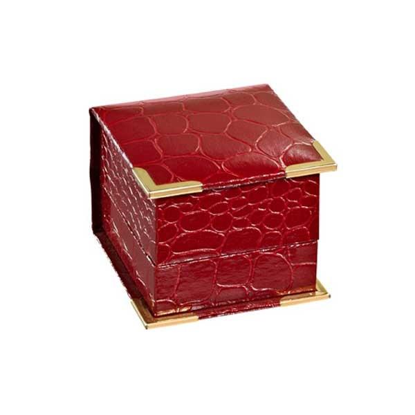 4100-R Red Croco Grain Ring Box