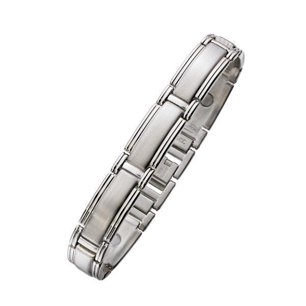 MSB659 Brushed Steel Magnetic Bracelet 12mm