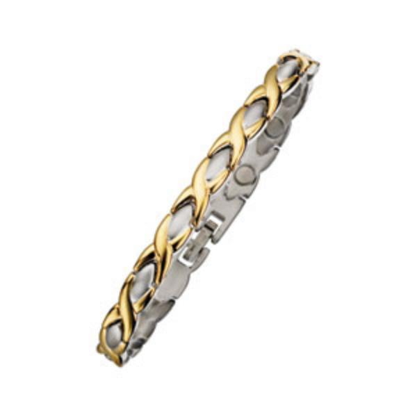 MSB661 Ladies Two Tone Magnetic Bracelet