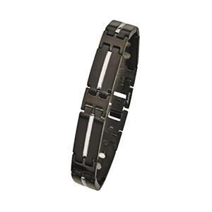 MBB680 Black Plated 12mm Steel Magnetic Bracelet