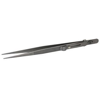 Medium Matt Finish Stainless Steel Diamond Tweezers with Slide Lock