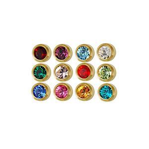 2 mm Mini Bezel Birthstone Stud Assortment
