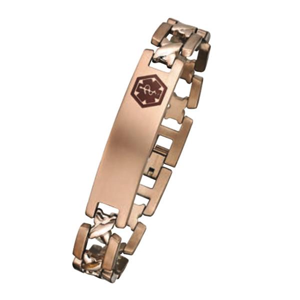 702MED Plated Steel Medical Id Bracelet