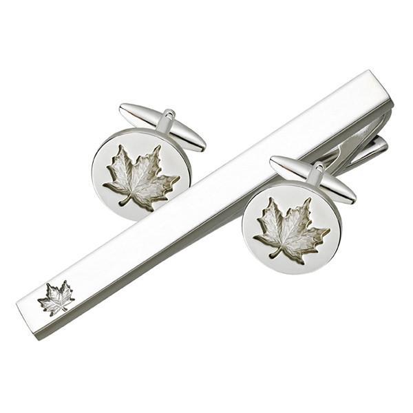Maple Leaf Cufflink Tie Bar Set