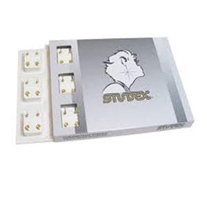 3 mm Star Shaped Flowerlite Stud with Crystal - card of 12 pairs