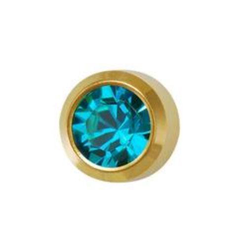 December Blue Zircon Studs in Bezel Setting - card of 12 pairs