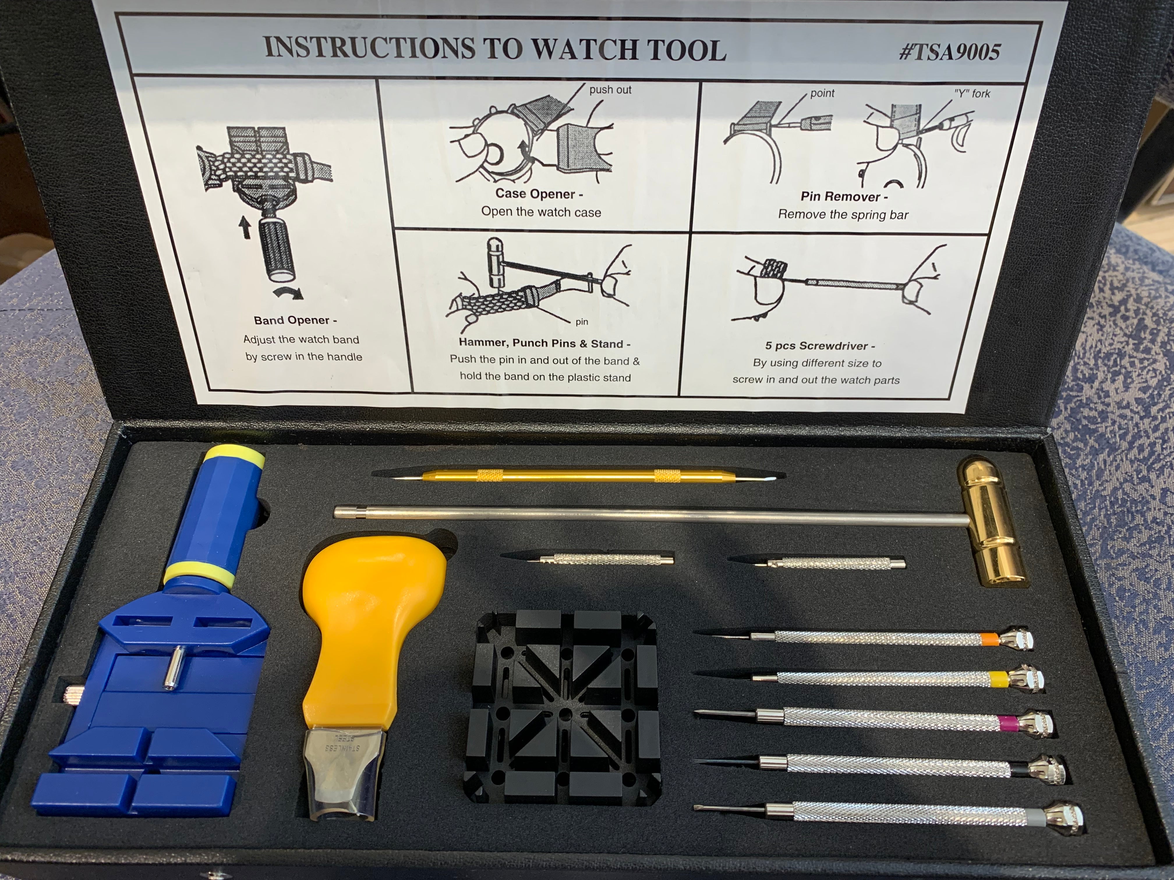 Instructions to Watch Tool Kit