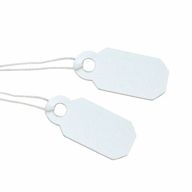 White PVC String Tags - 3/8"x3/4"