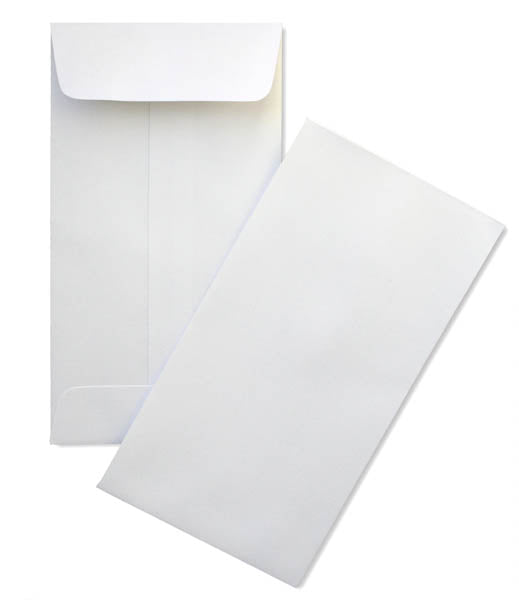 No. 6 White Blank Job Envelopes - 6" x 3 1/2" (1000 units)