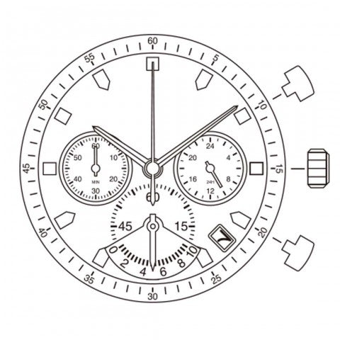 0S22 Date 4:30 Miyota Watch Movement
