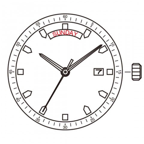 2350 Date 3 Miyota Watch Movement
