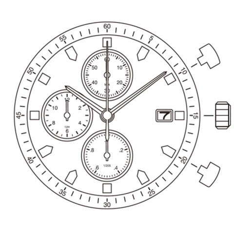 0S60 Date 3 Miyota Watch Movement