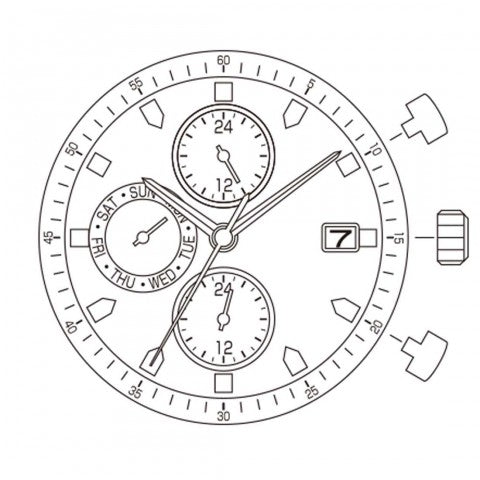 JP15 Date 3 Miyota Watch Movement
