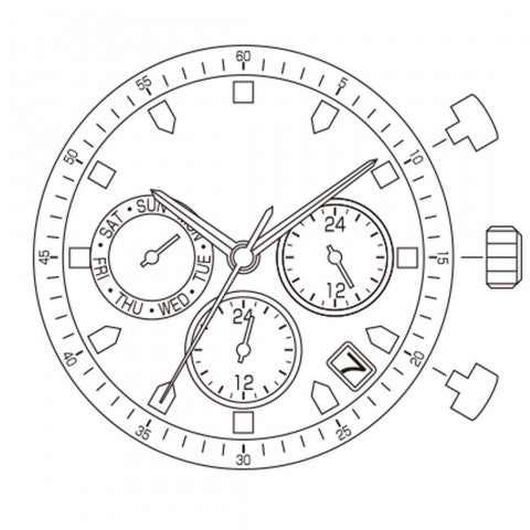 JP25 Date 4H30 Miyota Watch Movement