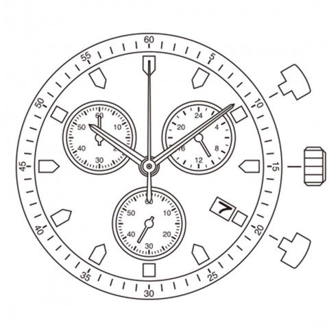 FS00 Date 4 Miyota Watch Movement
