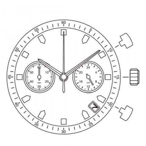 0S21 Dated 4:30 Miyota Watch Movement