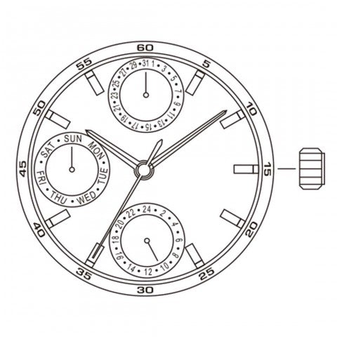 6P27 Miyota Watch Movement