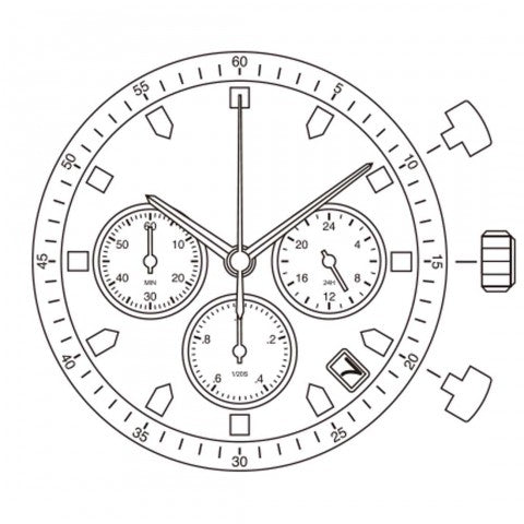 0S25 Date 4:30 Miyota Watch Movement