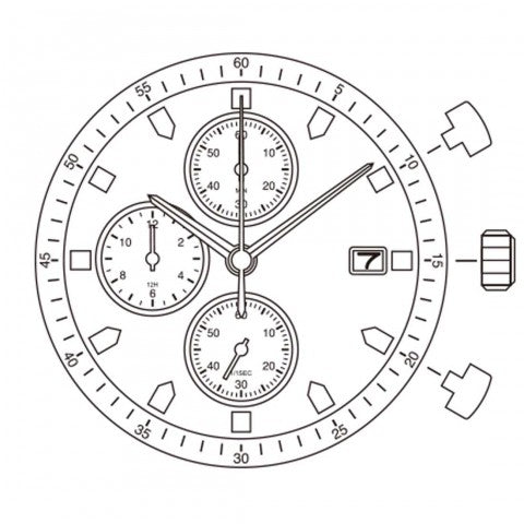 0S1A Date 3 Miyota Watch Movement