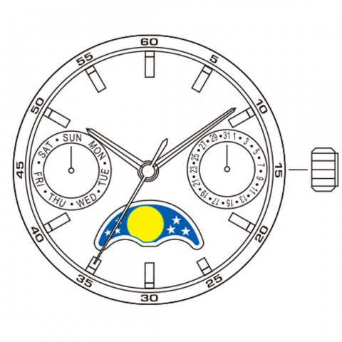 6P20 Miyota Watch Movement