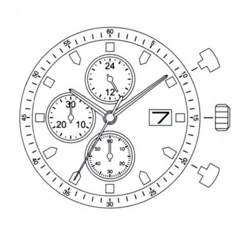 JS16 Date 3 Miyota Watch Movement
