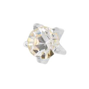 3 mm April Crystal Studs in Tiffany Setting - card of 12 pairs