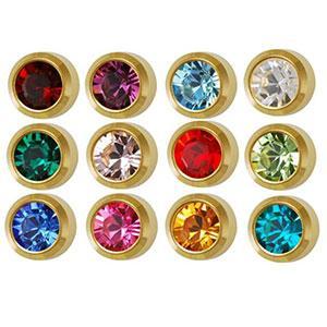 3 mm Bezel Birthstone Stud Assortment