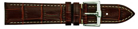436 Stitched Alligator Grain Leather Watch Strap