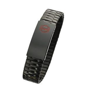 BB1700MED Black Plated Steel Medical Id Bracelet
