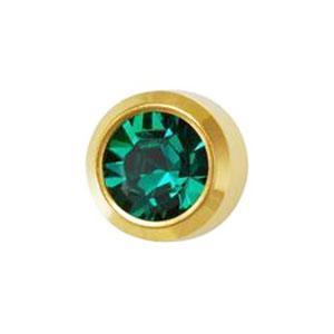 May Emerald Studs in Bezel Setting - card of 12 pairs