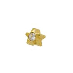 3 mm Star Shaped Flowerlite Stud with Crystal - card of 12 pairs
