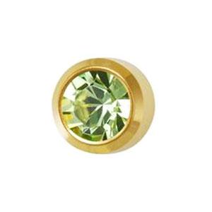 August Peridot Studs in Bezel Setting - card of 12 pairs