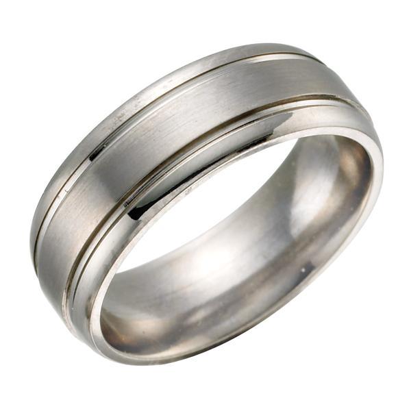 Double Grooved Titanium Ring TR4