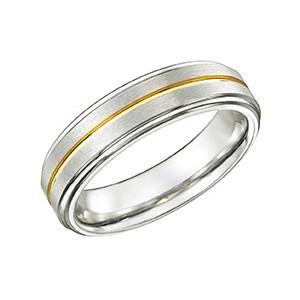 Yellow Striped Tungsten Ring TUR30