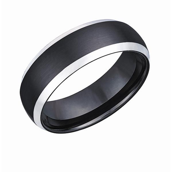 Comfort Fit Black Plated Tungsten Ring TUR37