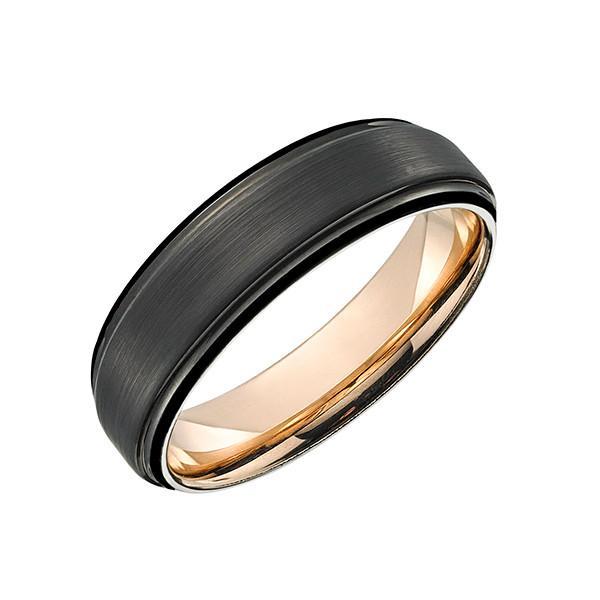 Black and Rose Gold Plated TUR38 Tungsten