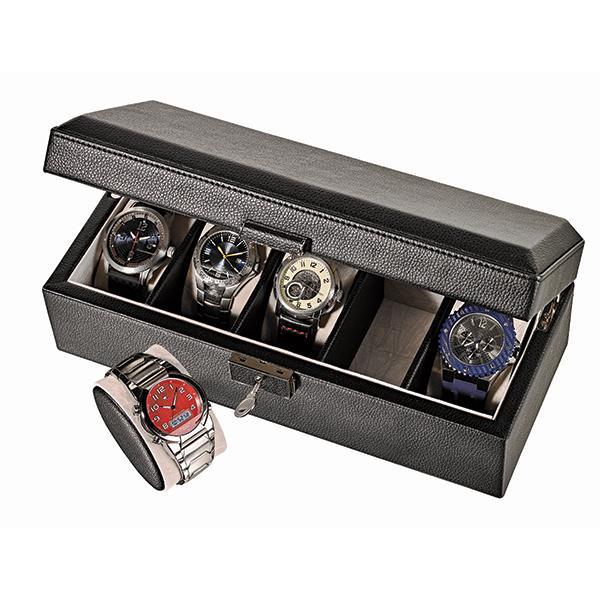 WB-305 Black Leatherette Watch Box