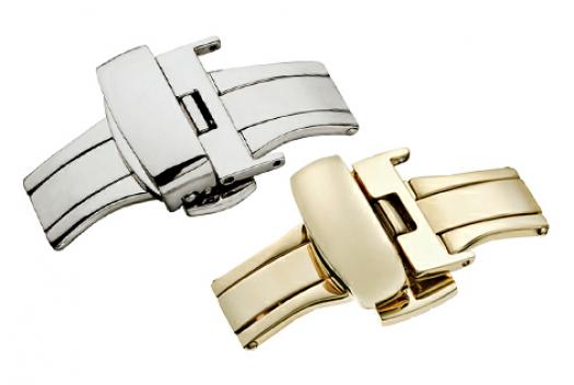 Stainless Steel Deployment Buckles with Side Push Button for Leather Bands