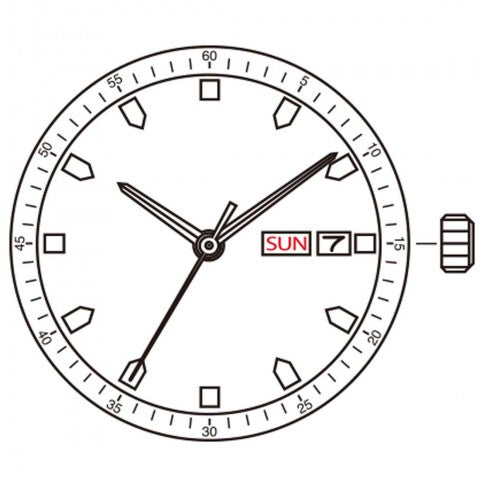 GM00 Day/Date 3 Miyota Watch Movement