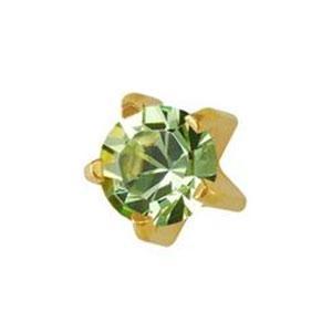 3 mm August Peridot Studs in Tiffany Setting - card of 12 pairs