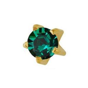 3 mm May Emerald Studs in Tiffany Setting - card of 12 pairs